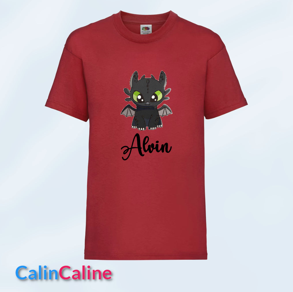 Tshirt Rouge Enfant A Personnaliser | De 3 à 8 ans | Avec Prénom Brodé