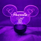 Veilleuse LED enfant personnalisée | Tête Mickey | Avec prénom et personnage
