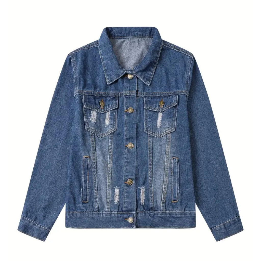 Veste en Jeans Enfant Bleu Foncé | 5-6 ans | Broderie Personnalisée