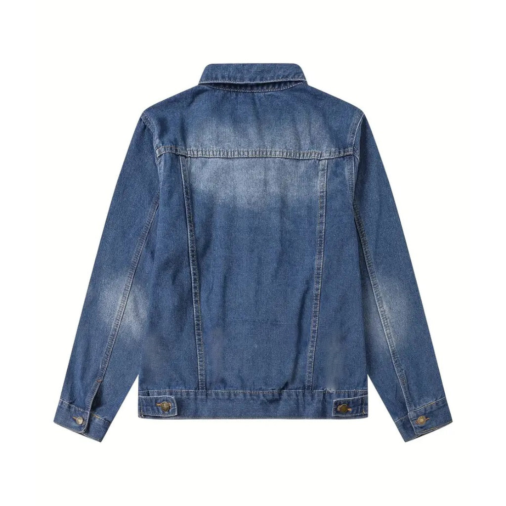 Veste en Jeans Enfant Bleu Foncé | 5-6 ans | Broderie Personnalisée