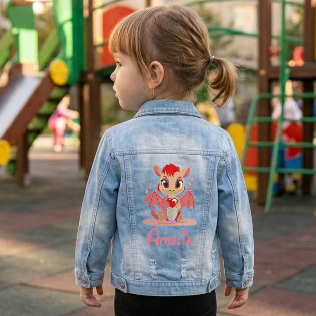 Veste en Jeans Enfant Bleu Clair Stripes | 2-3 ans | Broderie Personnalisée