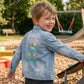 Veste en Jeans Enfant Bleu Clair | 5-6 ans | A Personnaliser | Prénom brodé