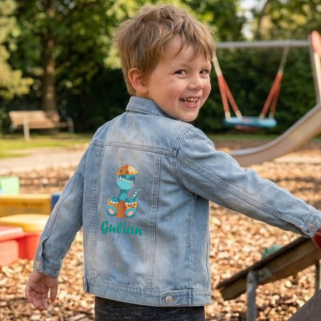Veste en Jeans Enfant Bleu Clair | 5-6 ans | A Personnaliser | Prénom brodé