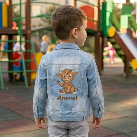 Veste en Jeans Enfant Bleu Clair | 4-5 ans | Broderie Personnalisée