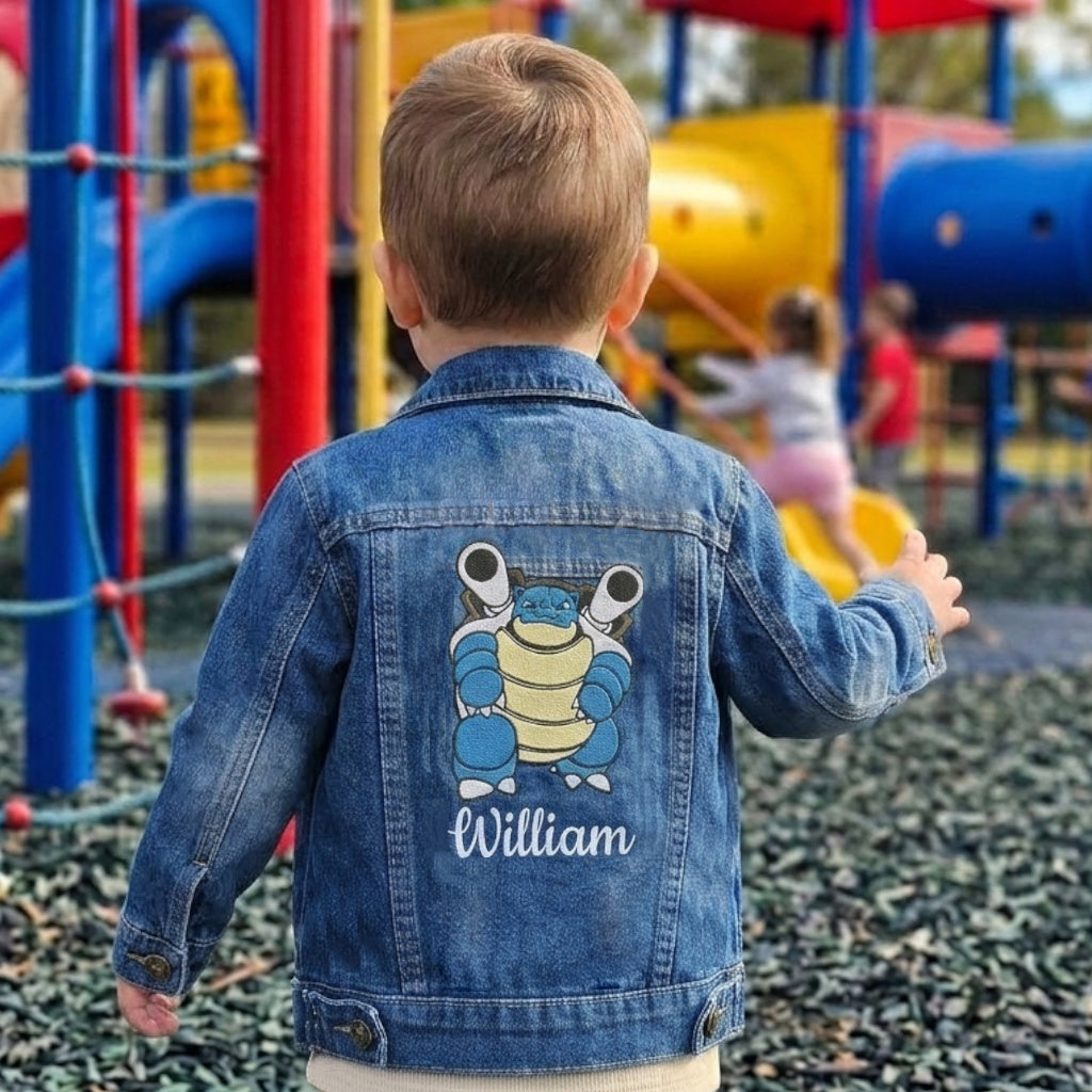 Veste en Jeans Enfant Bleu Foncé | 2-3 ans | Broderie Personnalisée