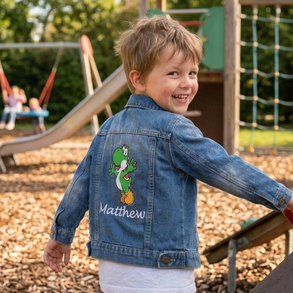 Veste en Jeans Enfant Bleu Foncé | 4-5 ans | Broderie Personnalisée