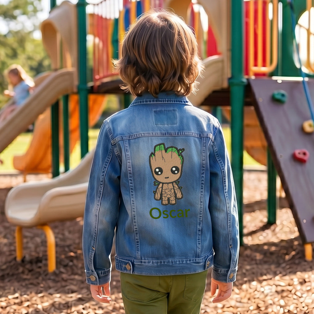 Veste en Jeans Enfant Bleu Foncé | 7-8 ans | Broderie Personnalisée