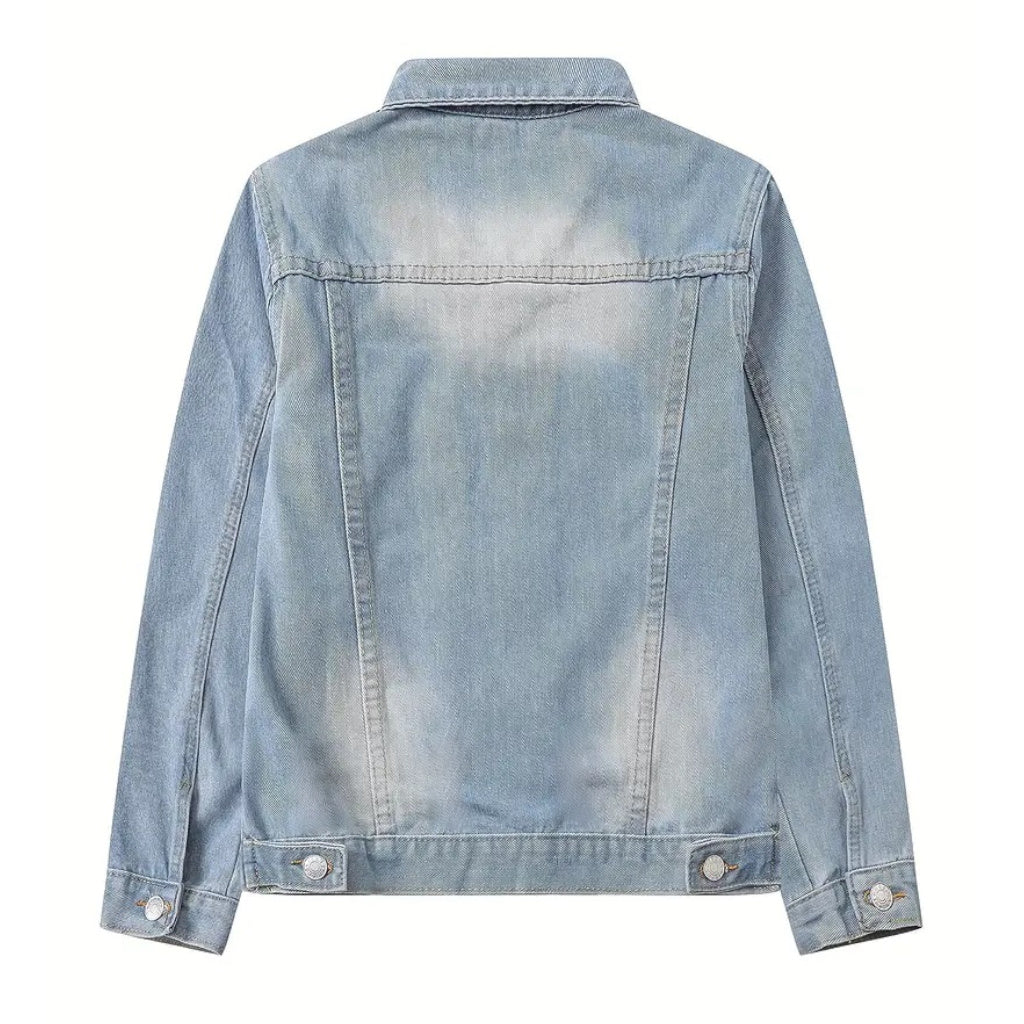 Veste en Jeans Enfant Bleu Clair | 5-6 ans | A Personnaliser | Prénom brodé