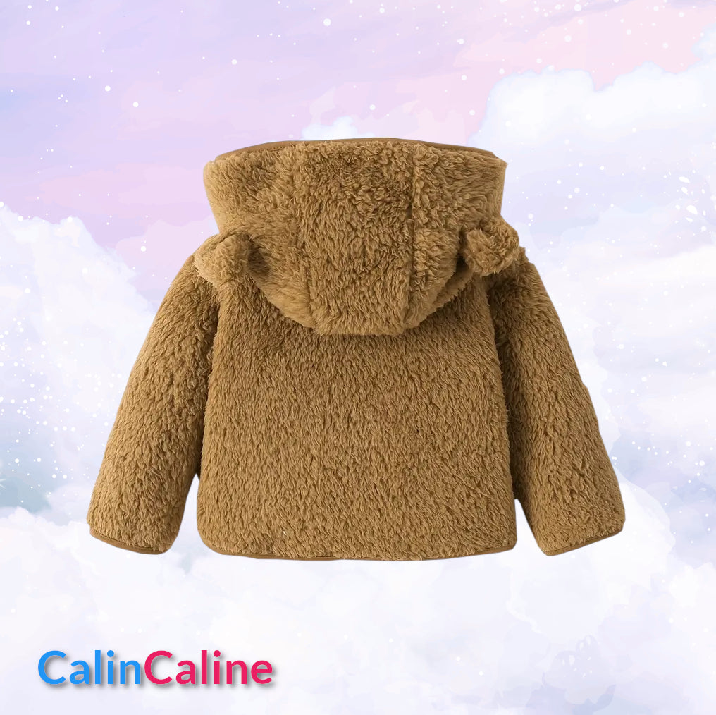 Veste Polaire Enfant -Brun Camel- | Message Brodé | De 6mois à 2 ans