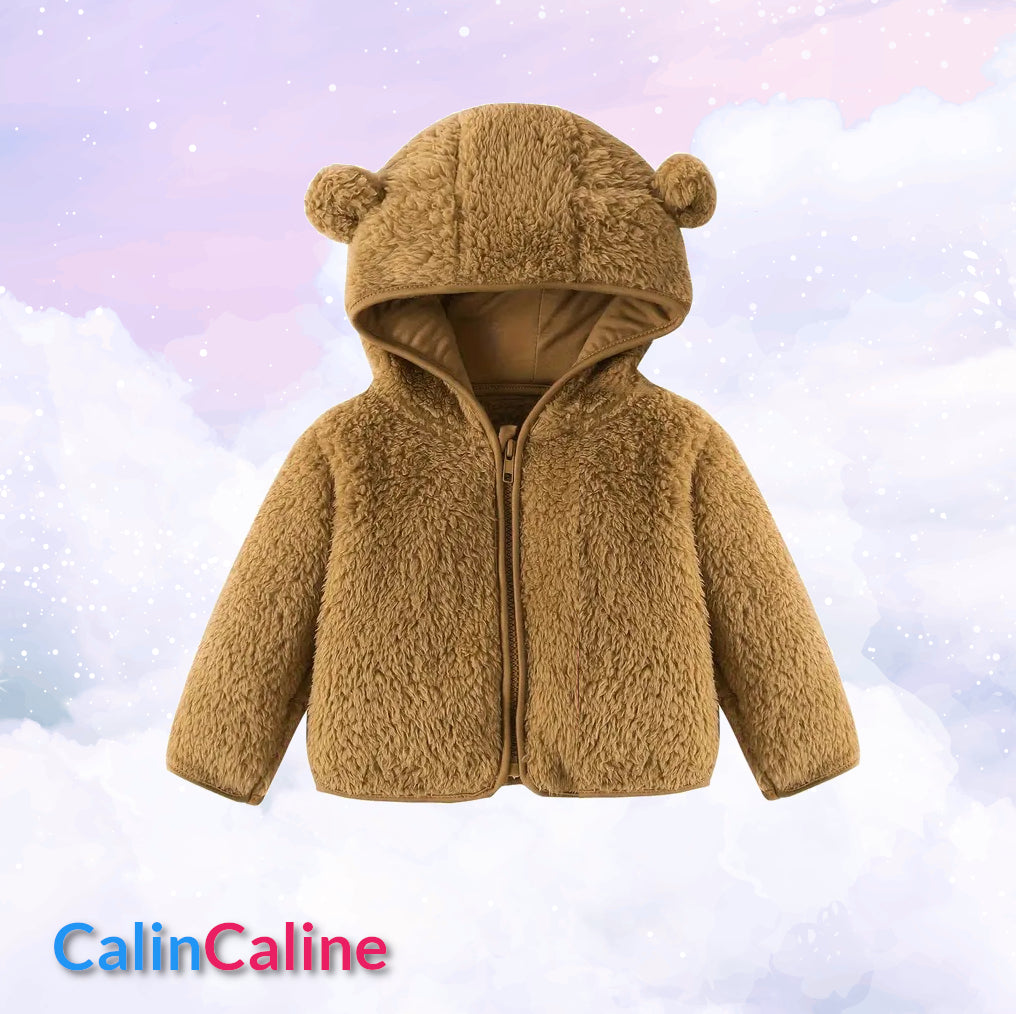 Veste Polaire Enfant -Brun Camel- | Message Brodé | De 6mois à 2 ans
