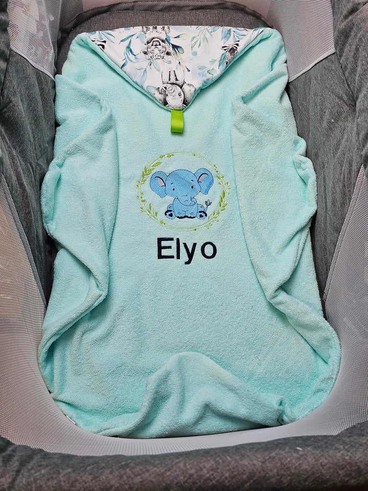 Cape de bain bébé personnalisée 0-3 ans - Garçon - Calincaline.be