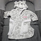 Peignoir bébé girafe personnalisé avec prénom - Calincaline.be