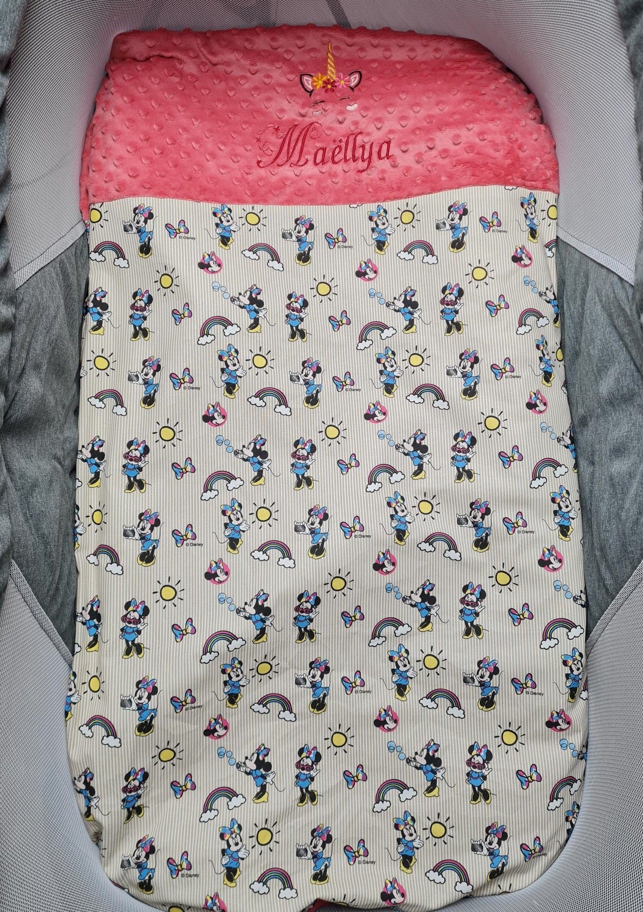 Personalized Girl Blanket 70cm x 95cm for 0-3 years - Calincaline.be