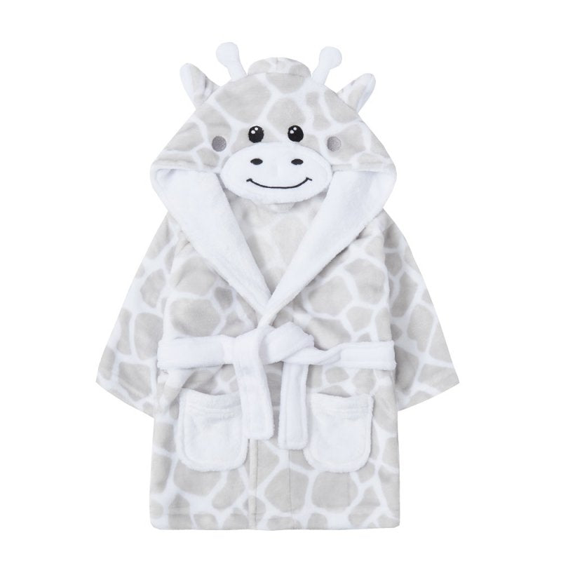 Giraffe baby bathrobe personalized with first name