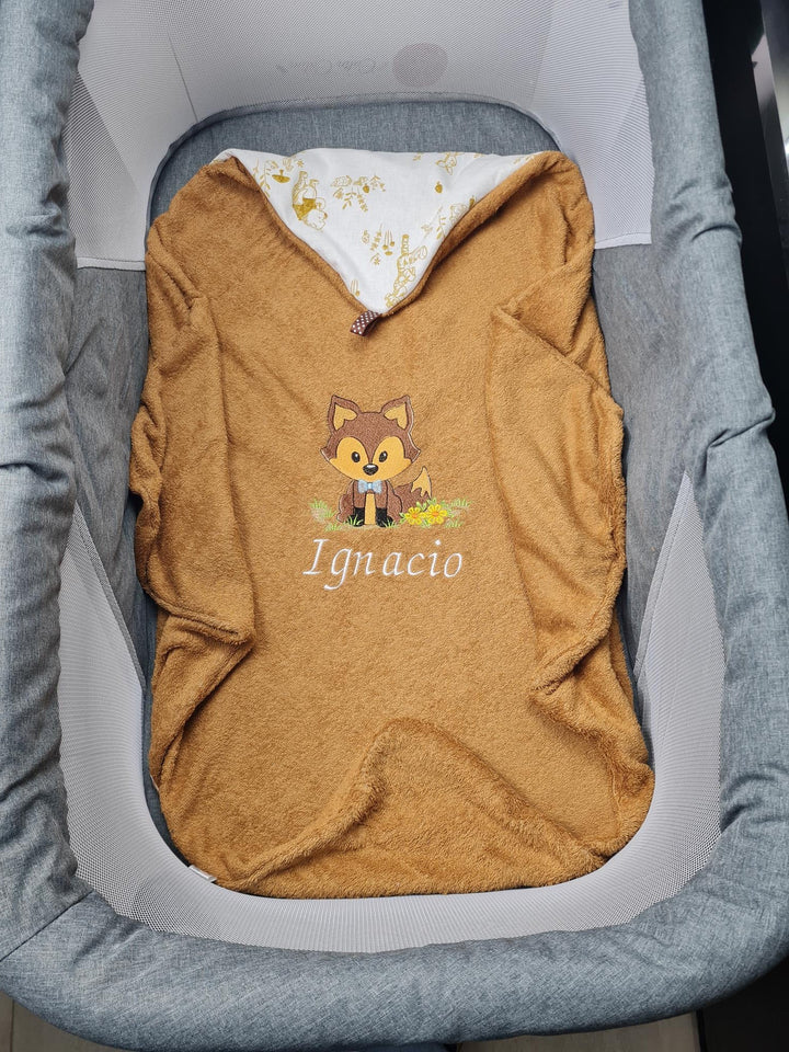 Cape de bain bébé personnalisée 0-3 ans - Calincaline.be