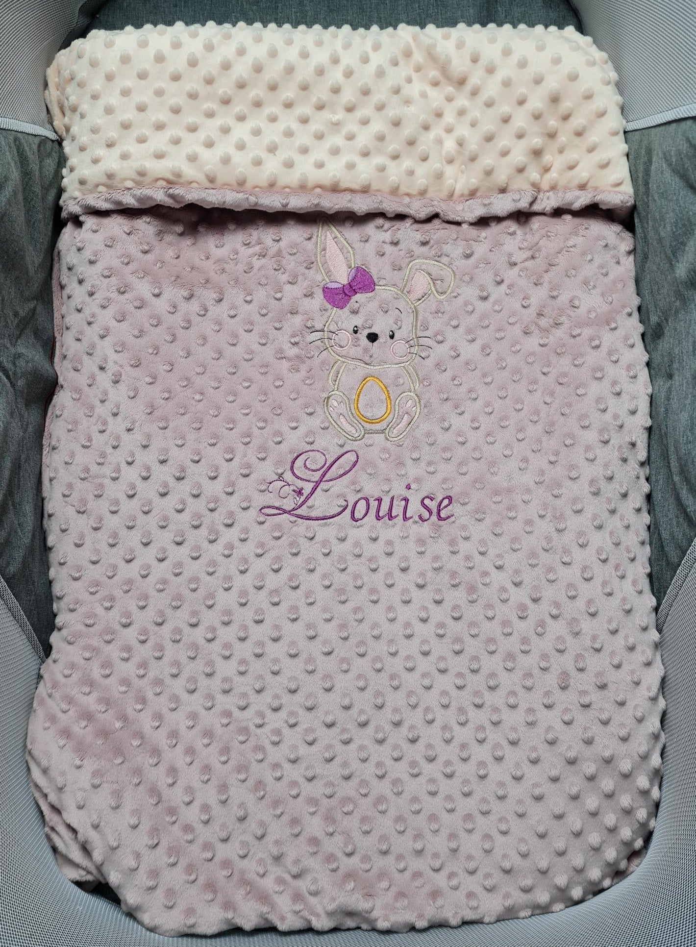 Blanket with personalized girl embroidery - Louise