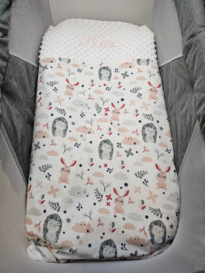 Couverture Personnalisée Fille 70cm x 95cm pour 0-3 ans | Coton et Minky