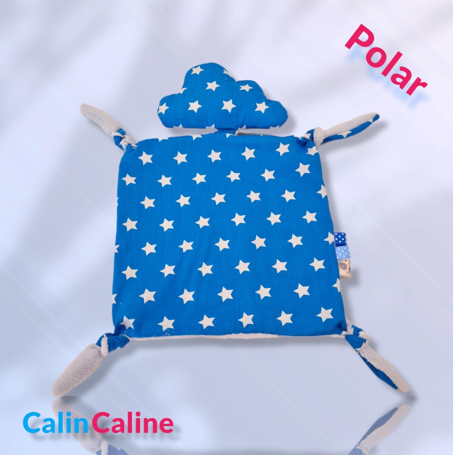 Doudou Nuage Garçon avec prénom brodé | Coton Polaire | A personnaliser