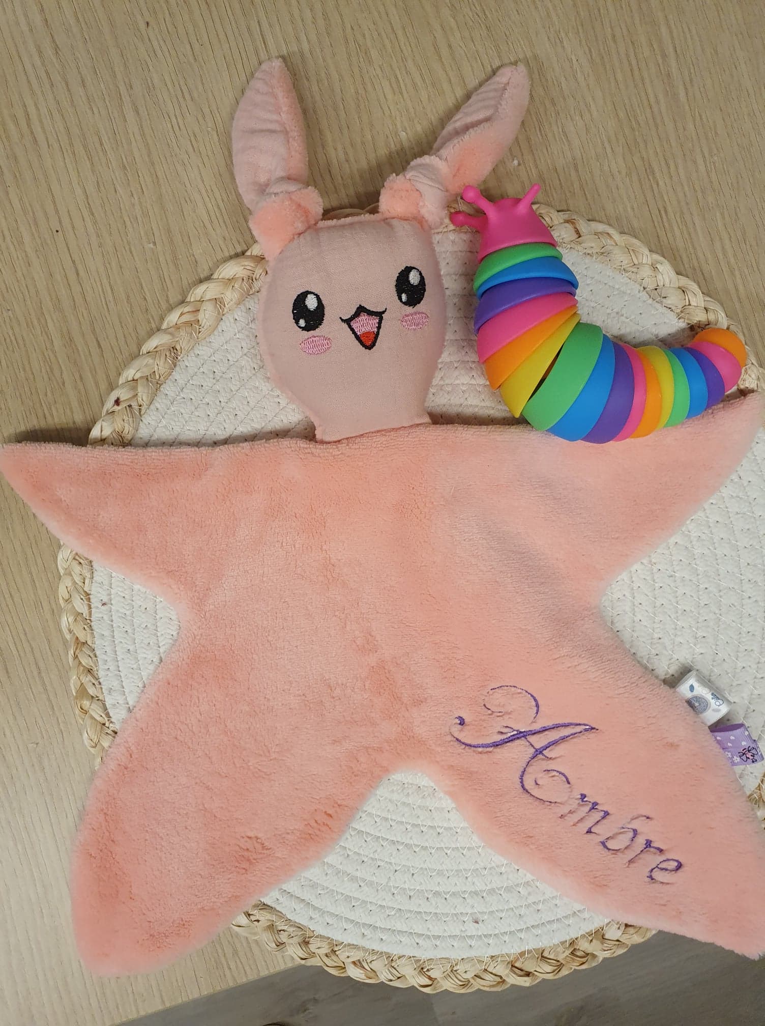 Doudou Personnalisé Fille - Lapin - Calincaline.be
