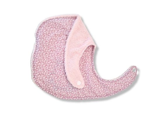 Pink Baby Bib with Seal 9-18m