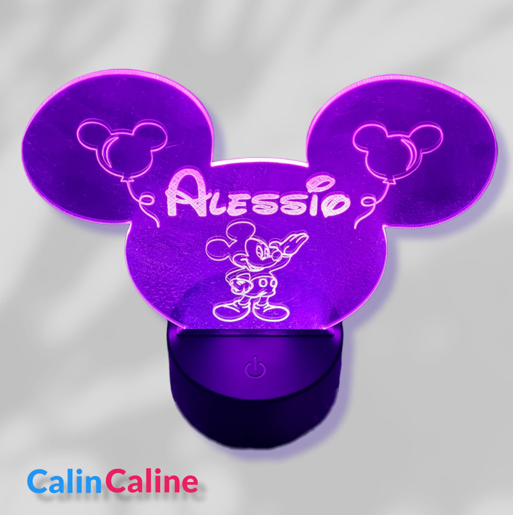 Luz de noche LED infantil personalizada con nombre y personaje - Calincaline.be