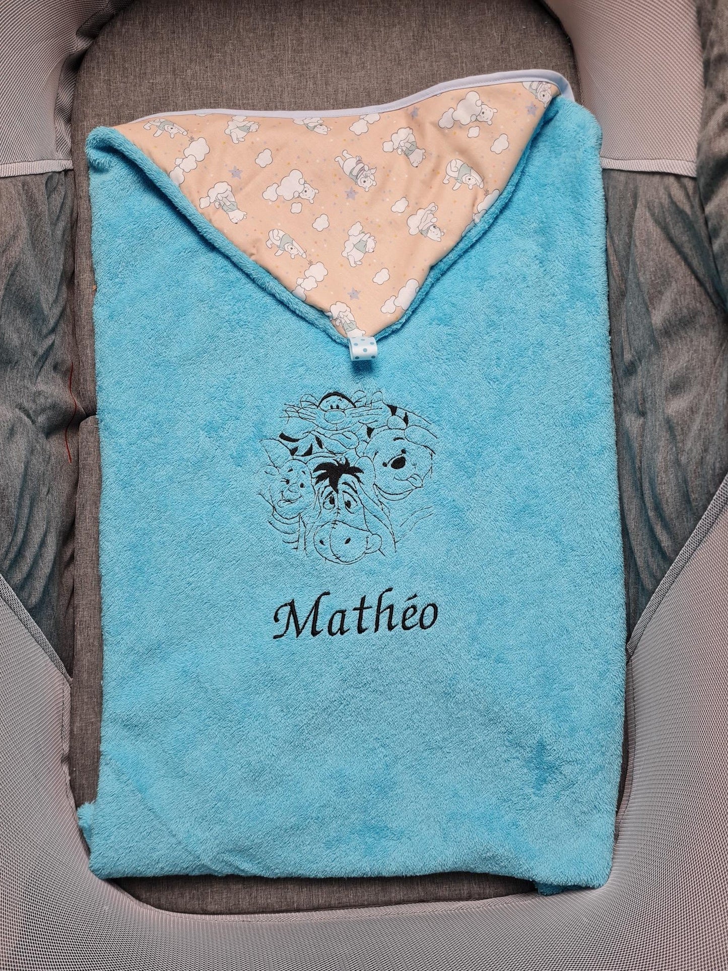 Cape de bain bébé personnalisée 0-3 ans - Calincaline.be