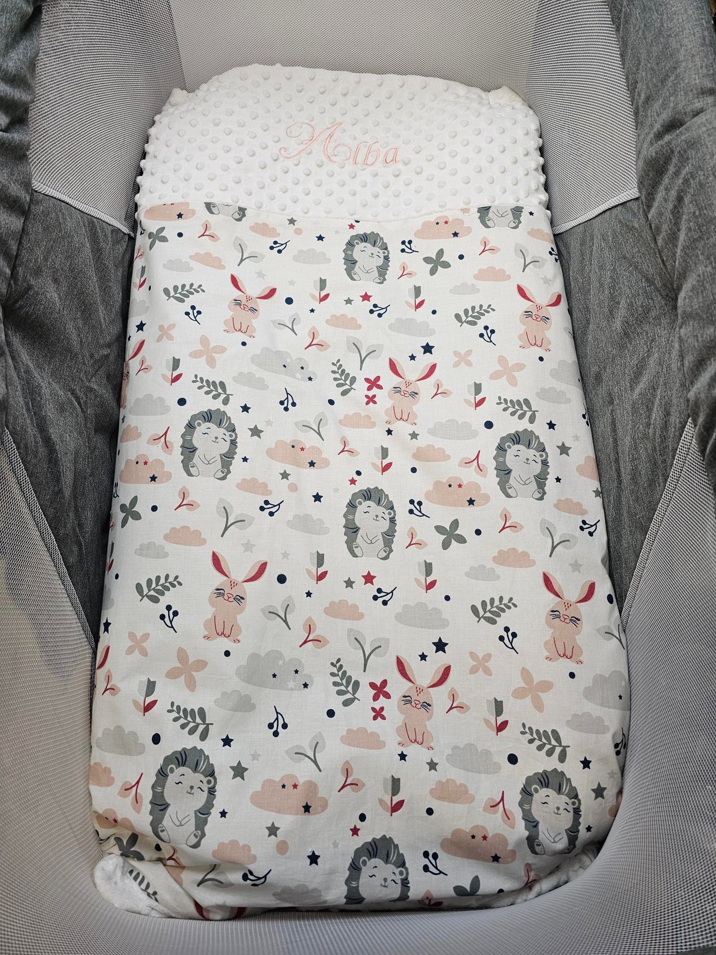 Couverture Personnalisée Fille 70cm x 95cm pour 0-3 ans | Coton et Minky