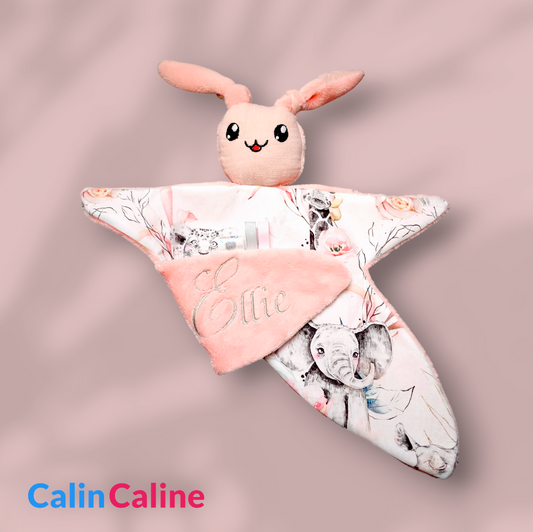 Doudou Personnalisé Fille - Lapin - Calincaline.be