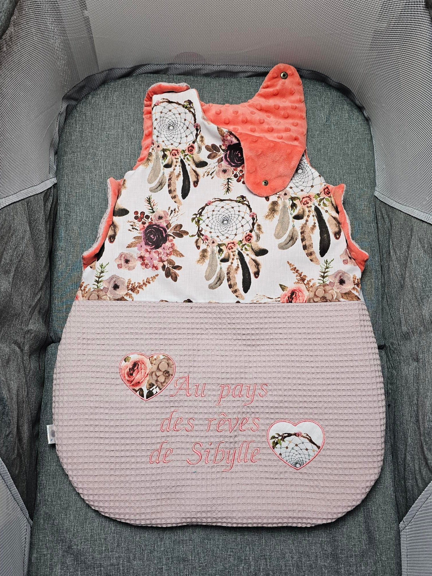Gigoteuse Bébé Personnalisée Fille 0-6m et 6-12m