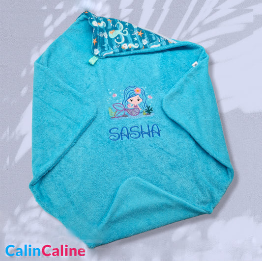 Personalized baby bathing cape 0-3 years old - Girl