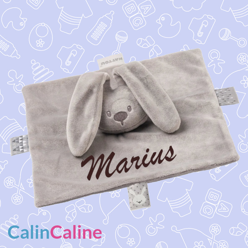 Personalized Nattou Gray Rabbit Comforter