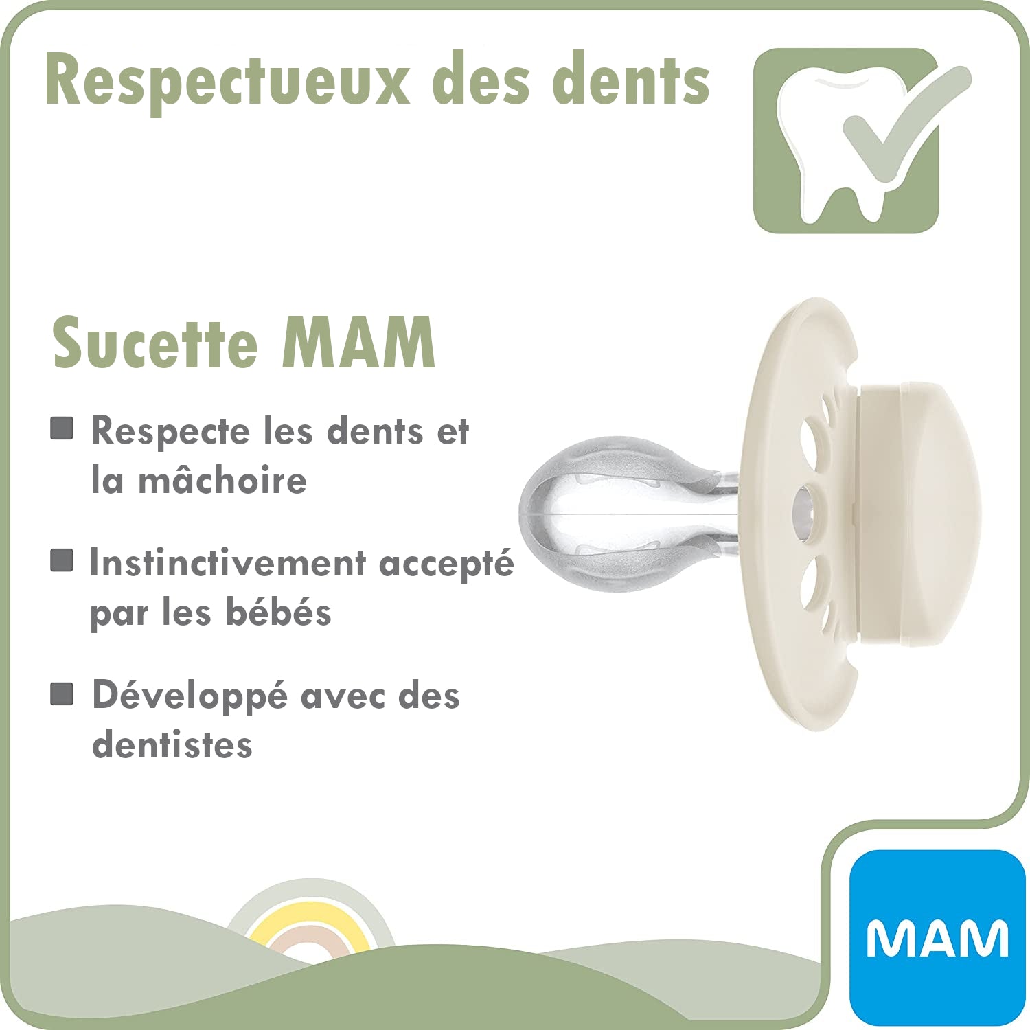 2 Sucettes MAM PURE personnalisées | 6-16 mois | 100% Durable | Rose & Mauve