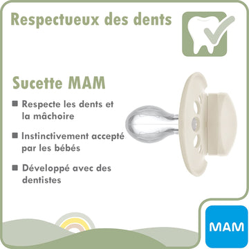 2 Sucettes MAM PURE personnalisées | 6-16 mois | 100% Durable | Rose & Mauve