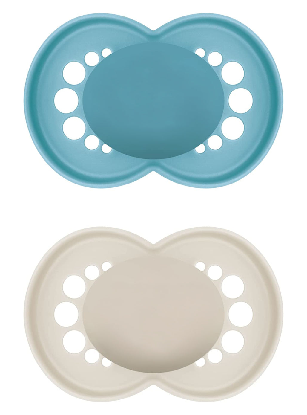 2 personalized MAM PURE pacifiers | 6-16 months | 100% Sustainable | Blue and Beige