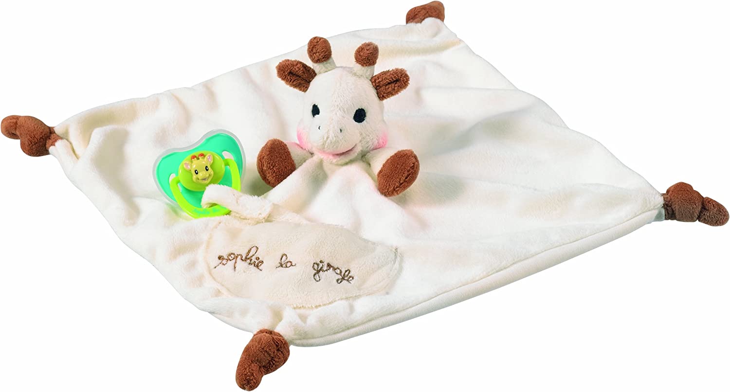 Doudou Sophie la Girafe avec Attache Sucette - Personnalisé avec prénom
