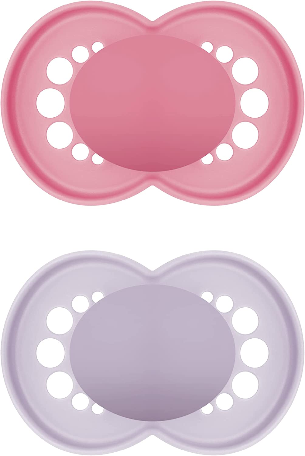 2 personalized MAM PURE pacifiers | 6-16 months | 100% Sustainable | Pink & Purple