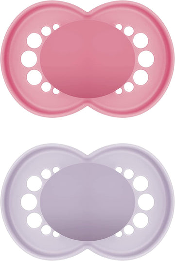 2 Sucettes MAM PURE personnalisées | 6-16 mois | 100% Durable | Rose & Mauve