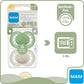 2 Sucettes MAM PURE personnalisées | 6-16 mois | 100% Durable | Vert & Beige