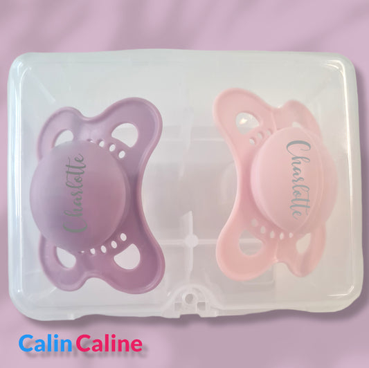 2 Personalized MAM Colors Pacifiers - Girl - 2 to 6 months