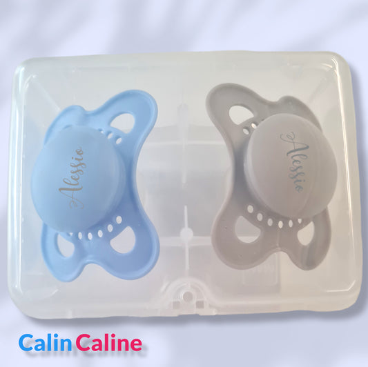 2 personalized MAM Colors pacifiers - Boy - 2 to 6 months - Calincaline.be