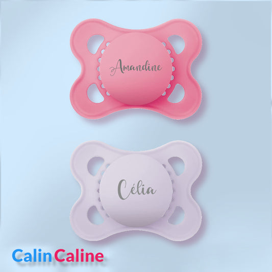 2 personalized MAM PURE pacifiers | Girl | 0 to 6 months