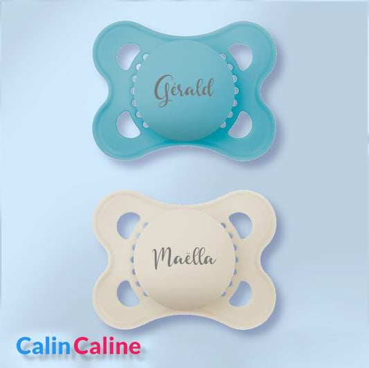 2 personalized MAM PURE pacifiers | Unisex | 0 to 6 months - Calincaline.be